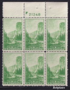 BOBPLATES #740 Yosemite Top Plate Block F21248 F-VF MNH SCV=$2.5