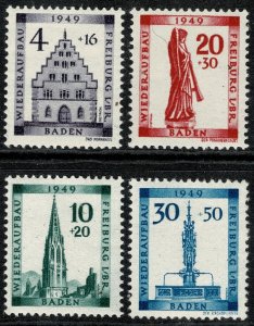 GERMANY ALLIED 1949 FREIBURG REBLUILD FUND SET MINT (NH) P.14 SGFB38-41 SUPERB