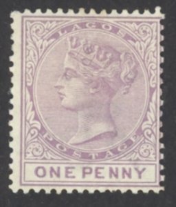 Lagos Sc# 14 MH 1882-1902 1p lilac Queen Victoria