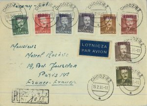 95450 - POLAND - POSTAL HISTORY - GROSZY Overprinted Stamps on COVER 1951-