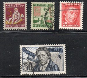 Switzerland Sc B41-44 1927  Pro Juventute  stamp st used