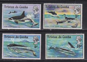 Tristan da Cunha # 202-205, Killer Whales, NH, 1/2 Cat.