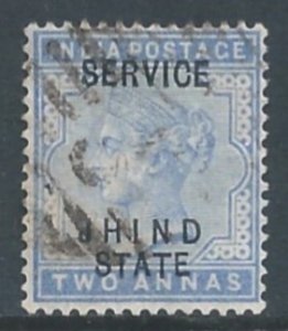 India-Convention States-Jhind #O11 Used 2a Queen Victoria Issue Ovptd. Servi...