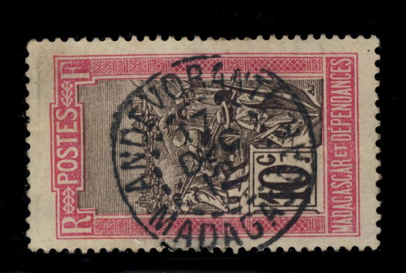 MADAGASCAR - 1912 - CAD DOUBLE CERCLE ANDEVORANTE / MADAGASCAR SUR N°98