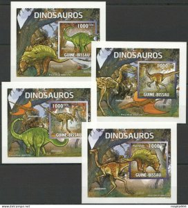 Ss1537 Imperforate 2011 Guinea-Bissau Fauna Reptiles Dinosaurs 4 Lux Bl Mnh