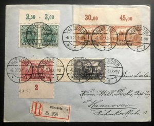 1920 Allenstein Olsztyn Cover to Hanover Germany Plebiscite Stamp Sc#14