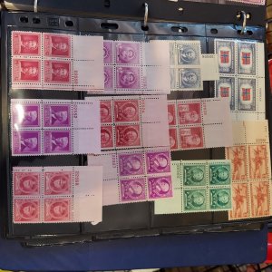 small collection of Plate Number blocks and single - MNH