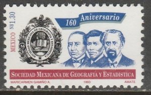 MEXICO 1813, GEOGRAPHY & STATISTICS SOCIETY, 160th ANNIV. MINT, NEVER H. VF.