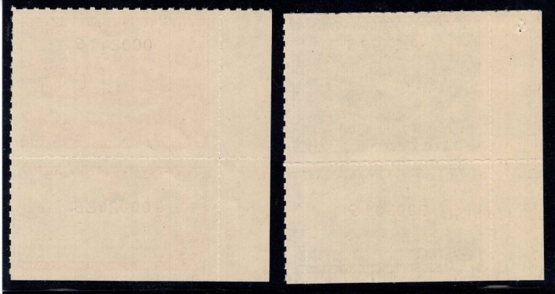 U.S. -  RVB1-2 - Plate Number Singles - EXTRA FINE - Never Hinged