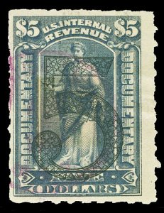 Scott R192 $5.00 Documentary Revenue Used F-VF Cat $42.50