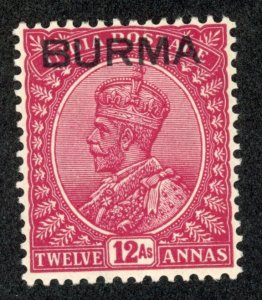 Burma 12 MH 1937 12a claret