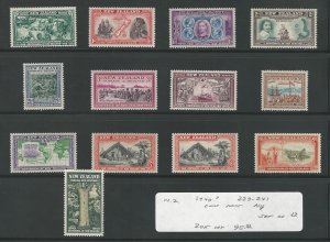New Zealand, Postage Stamp, #229-241 Mint NH, 1940, JFZ
