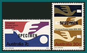 Australia 1974 UPU, Philas House Specimens, NH #597-598,SG576-SG577