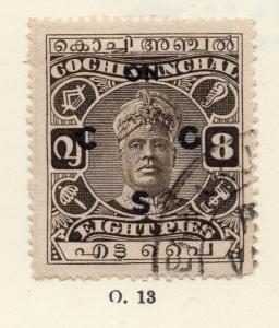 Cochin 1919-33 Early Issue Fine Used 8p. Optd 268171