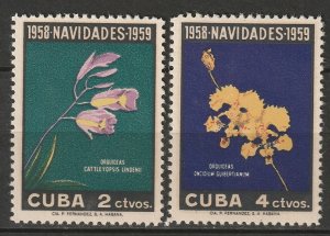Cuba 1958 Sc 611-2 set MH disturbed gum