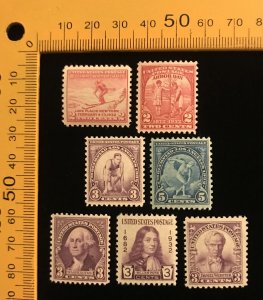 716-20, 724-25 US MNH,  All 1932 Sheet Singles