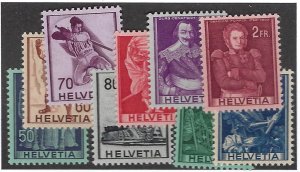 Switzerland SC#270-278 Mint  F-VF SCV$20.45...Nice Stamps!