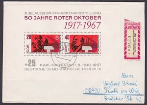 EAST GERMANY 1968 registered cover - nice franking - ......................a3421 