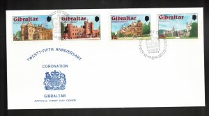 GIBRALTAR Scott # 365-8 FDC - 25th Anniversary Of QEII Coronation 1