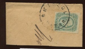 CSA 12c Used Stamp on Piece with SON Bristol V. & T. R.R. Cancel BY2183