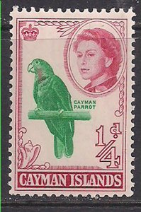 Cayman Islands 1962 - 64 QE2 1/4d Cayman Parrot MLH SG 165 ( M1085 )