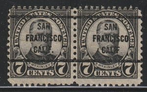 Precancel - San Francisco, CA - PSS 639-63 - Joined Pair - No period