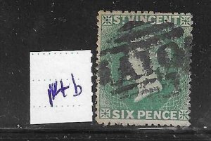 ST VINCENT SCOTT #14B 1871-78 6P (DK BLUE GREEN) WMK 5- USED