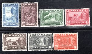 MALAYA - KELANTAN  SC# 84-90  FVF/MNH