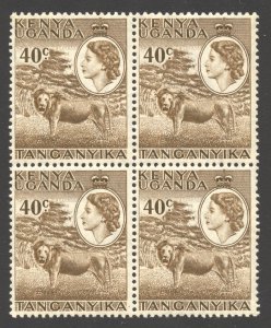 K.U.T. Scott 109 MNHOG Block of 4 - 1958 40c Lion - SCV $6.00