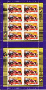 Canada 1997 MNH Sc #1648 Sheet of 16 90c Gilles Villeneuve with Ferrari T-3