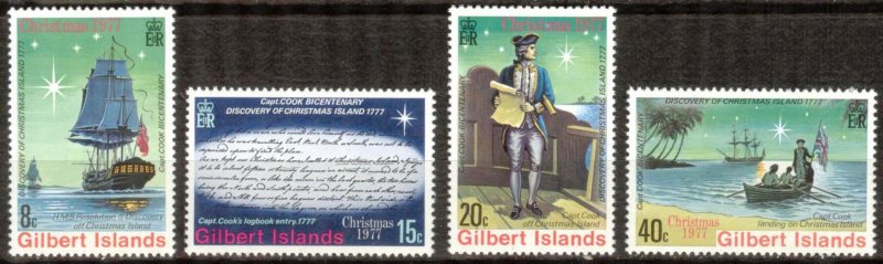 Gilbert Islands 1977 Sailing Ships Discovery of Christmas Islands Set of 4 MNH