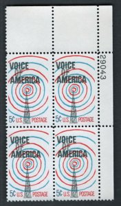 U.S. SCOTT 1329, MNH 5 Cents PLATE BLOCK OF 4 - 1967 - VOICE OF AMERICA