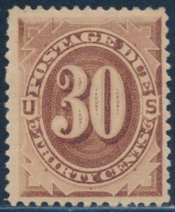 #J6 VF OG LH 1879 30¢ POSTAGE DUE CV $350+ BT3905