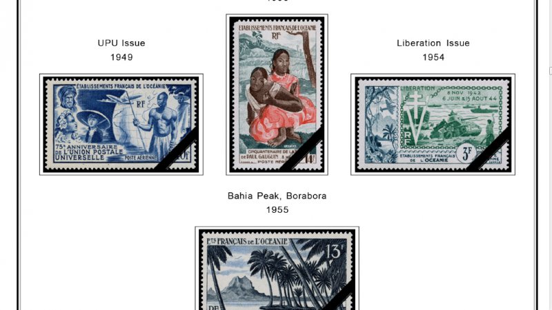 COLOR PRINTED FRENCH POLYNESIA 1892-2010 STAMP ALBUM PAGES (195 illustr. pages)