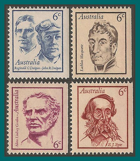 Australia 1970 Famous Australians, MNH #454-457,SG479-SG482