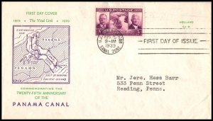 1939 Panama Canal 25th anniversary Sc 856-17 Hux Cut cachet