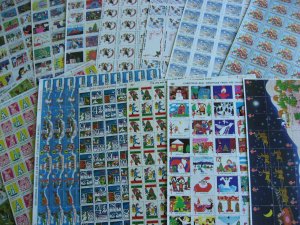 USA 15 different MNH christmas seals sheets 1966-1994 era  