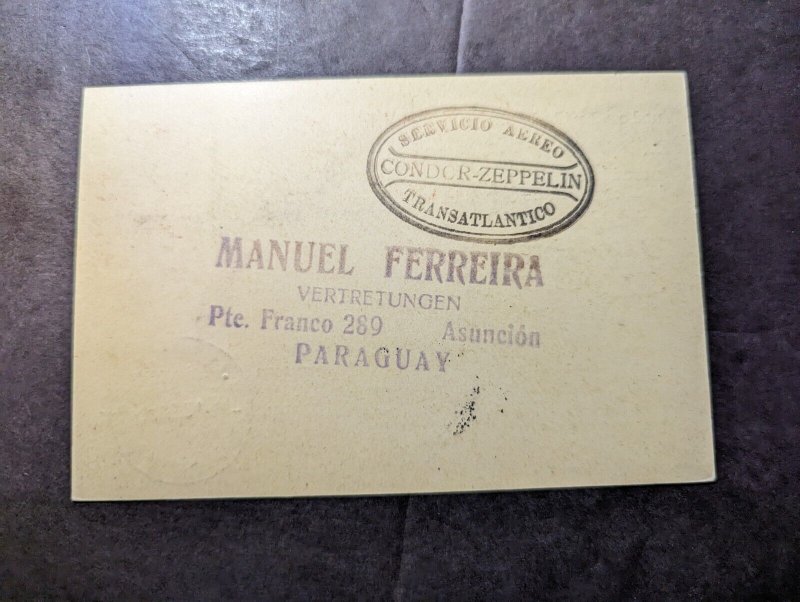 1932 Paraguay Airmail LZ 127 Graf Zeppelin Cover Asuncion to Lorch Germany