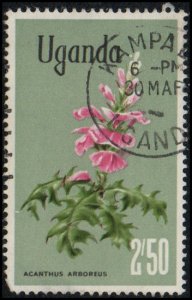 Uganda 126 - Used - 2.50sh Acanthus arboreus Flower (1969)