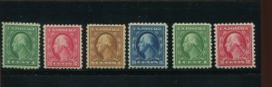 424//463  Washington Perf 10 Mint Run of 6 Stamps (Bx 2722)