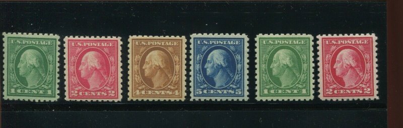 424//463  Washington Perf 10 Mint Run of 6 Stamps (Bx 2722)