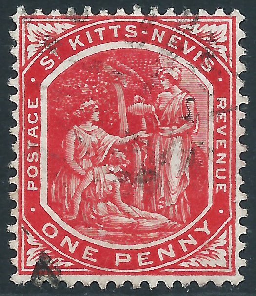 St Kitts-Nevis, Sc #14, 1d Used