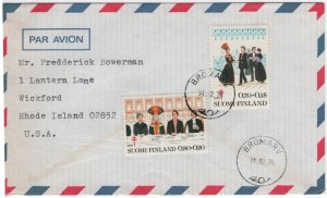 Finland 1975 Cover Sc B208, B209 Wedding Airmail to USA