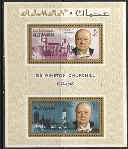 AJMAN 1966 Sir Winston Churchill Perforated Souvenir Sheet Mi.BLK7A MNH