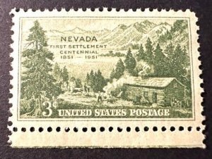 US # 999 Nevada Centennial 3c 1951 Mint NH