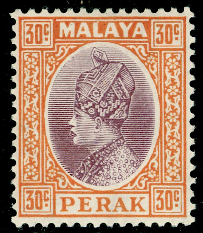 MALAYSIA - Perak SG97, 30c dull purple & orange, VLH MINT.