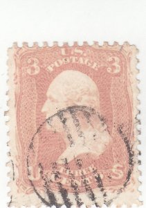 Scott # 65 - 3c Rose - Washington - Used