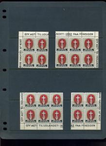 20 VINTAGE 1931 Kirkens Korshaer STAMPS (L616)  Church Korshaer RELIGION DENMARK