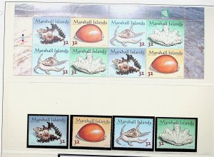 MARSHALL ISL. Sc 653 NH ISSUE OF 1998 - 2STRIPS+SET - SHELLS - (WG20)