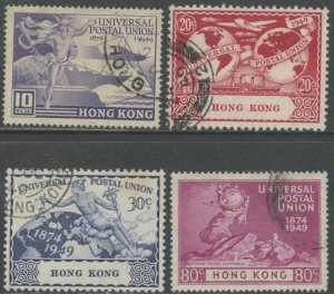 HONG KONG Sc#180-183 1949 UPU Centenary Complete Set Used (cd)